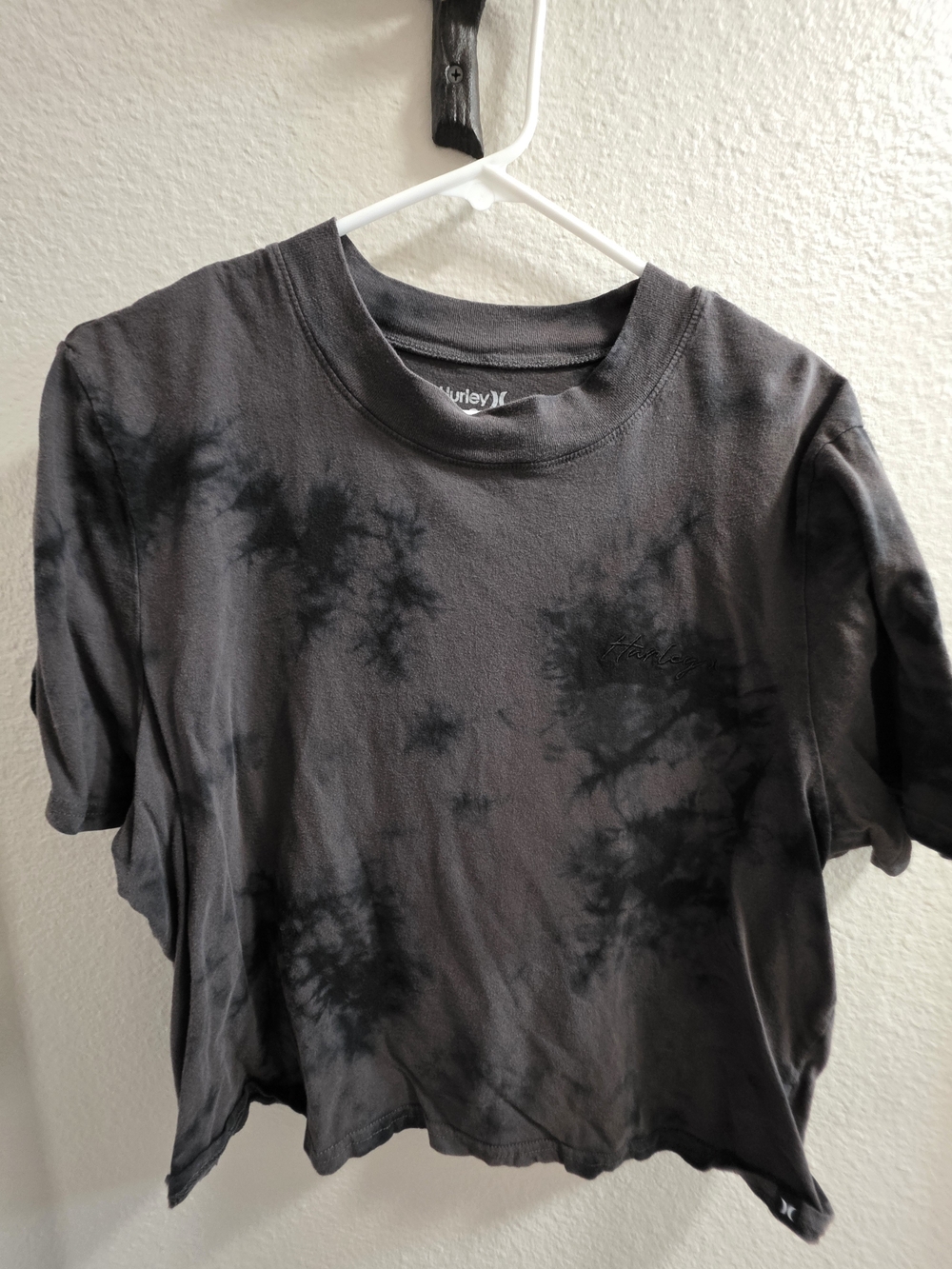 Hurley Black Tie Dye Crop Top